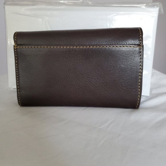 Dooney & Bourke Florentine Flap Wallet in Brown Tmoro - Picture 2 of 6